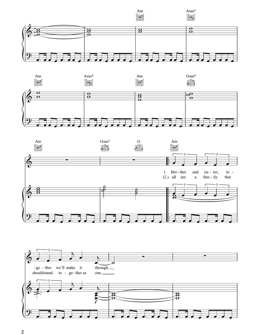 Everybody's Free (To Feel Good) Piano, Vocal, Guitar scores gallery preview page 2