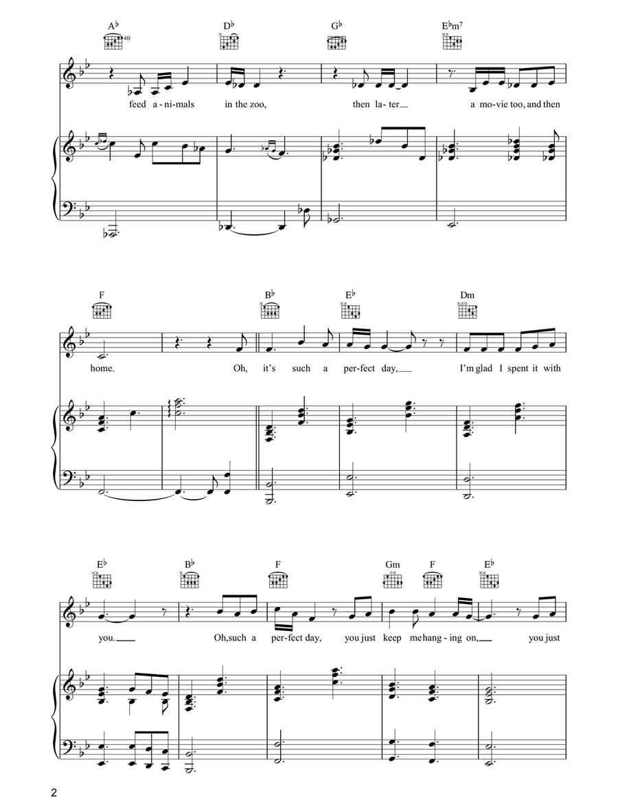 Perfect Day Perfect Day Piano, Vocal, Guitar scores gallery preview page 2