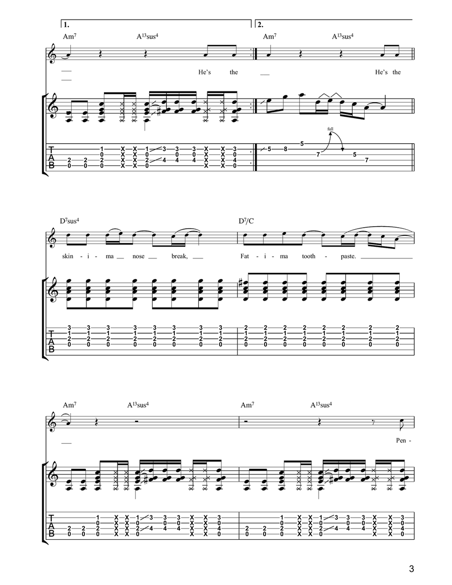 Egg Shaped Fred Egg Shaped Fred Acoustic Guitar scores gallery preview page 3