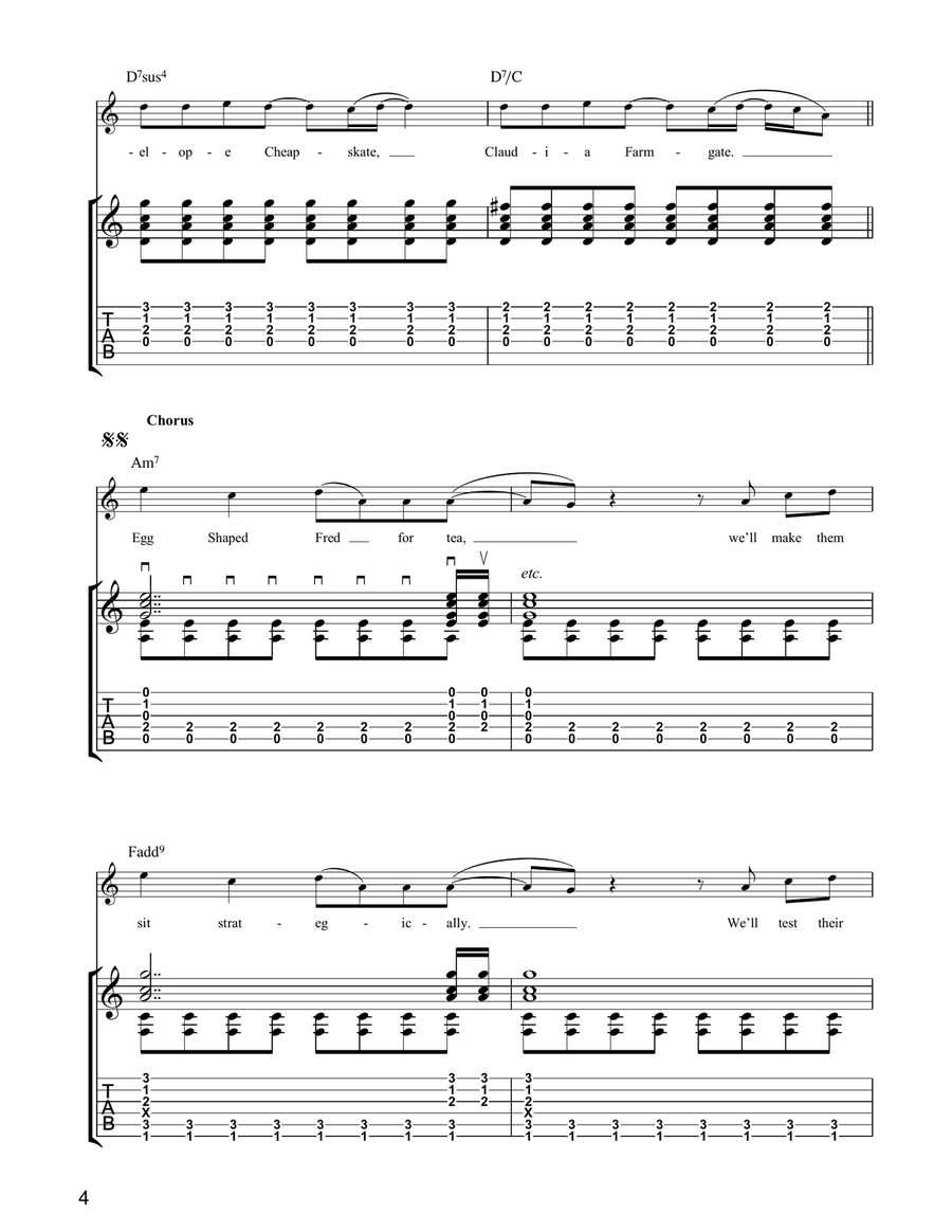 Egg Shaped Fred Egg Shaped Fred Acoustic Guitar scores gallery preview page 4