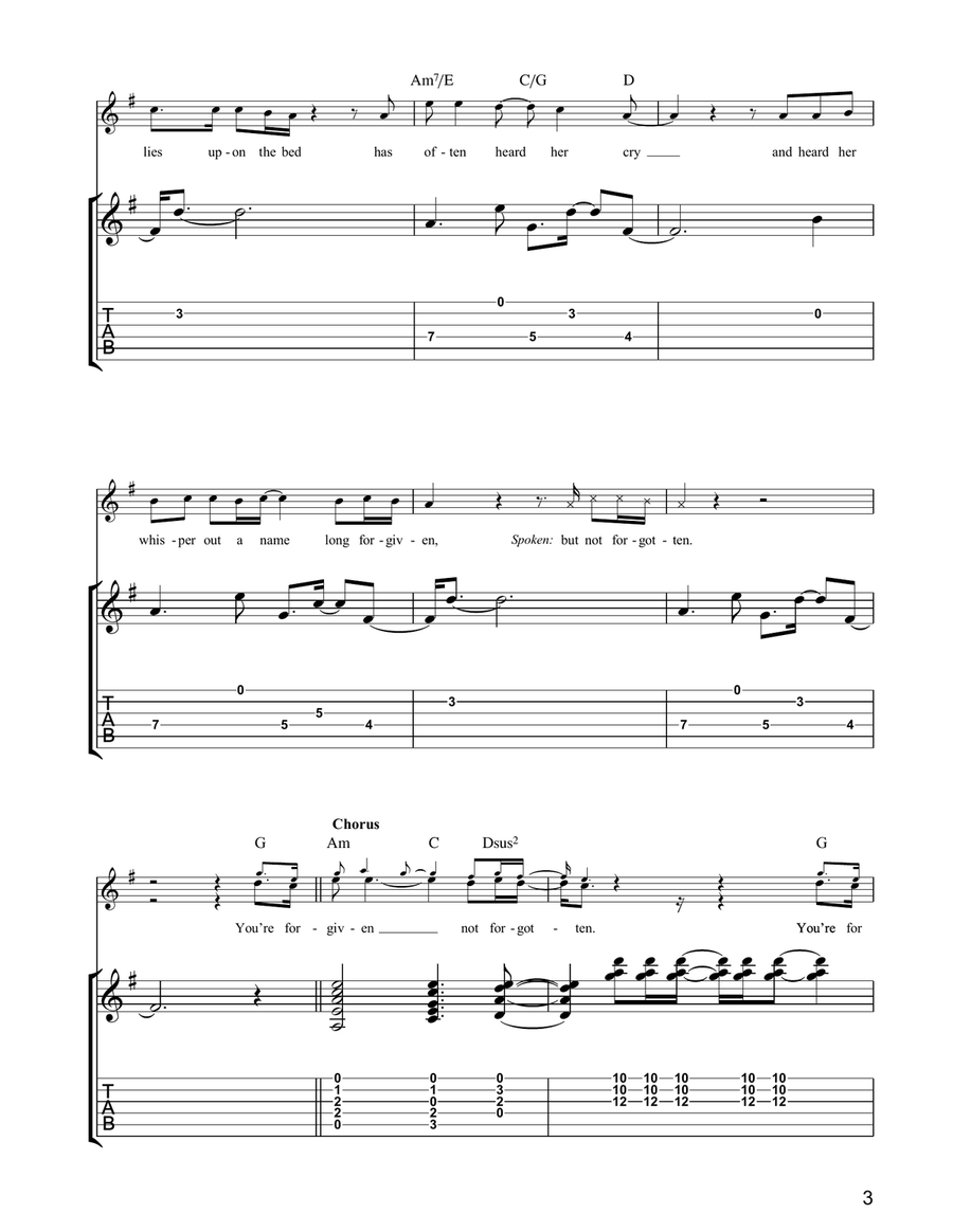 Forgiven, Not Forgotten Forgiven, Not Forgotten Acoustic Guitar scores gallery preview page 3