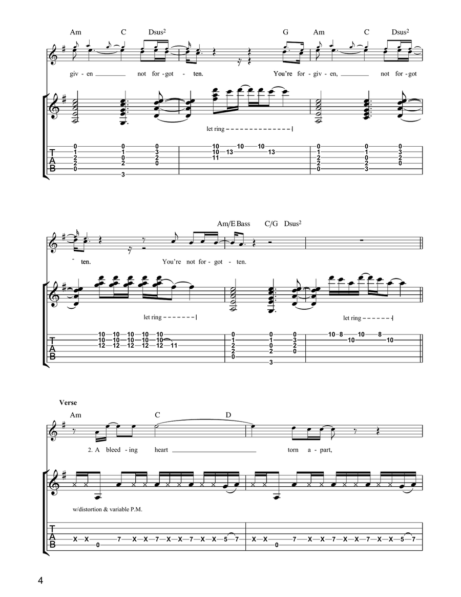 Forgiven, Not Forgotten Forgiven, Not Forgotten Acoustic Guitar scores gallery preview page 4