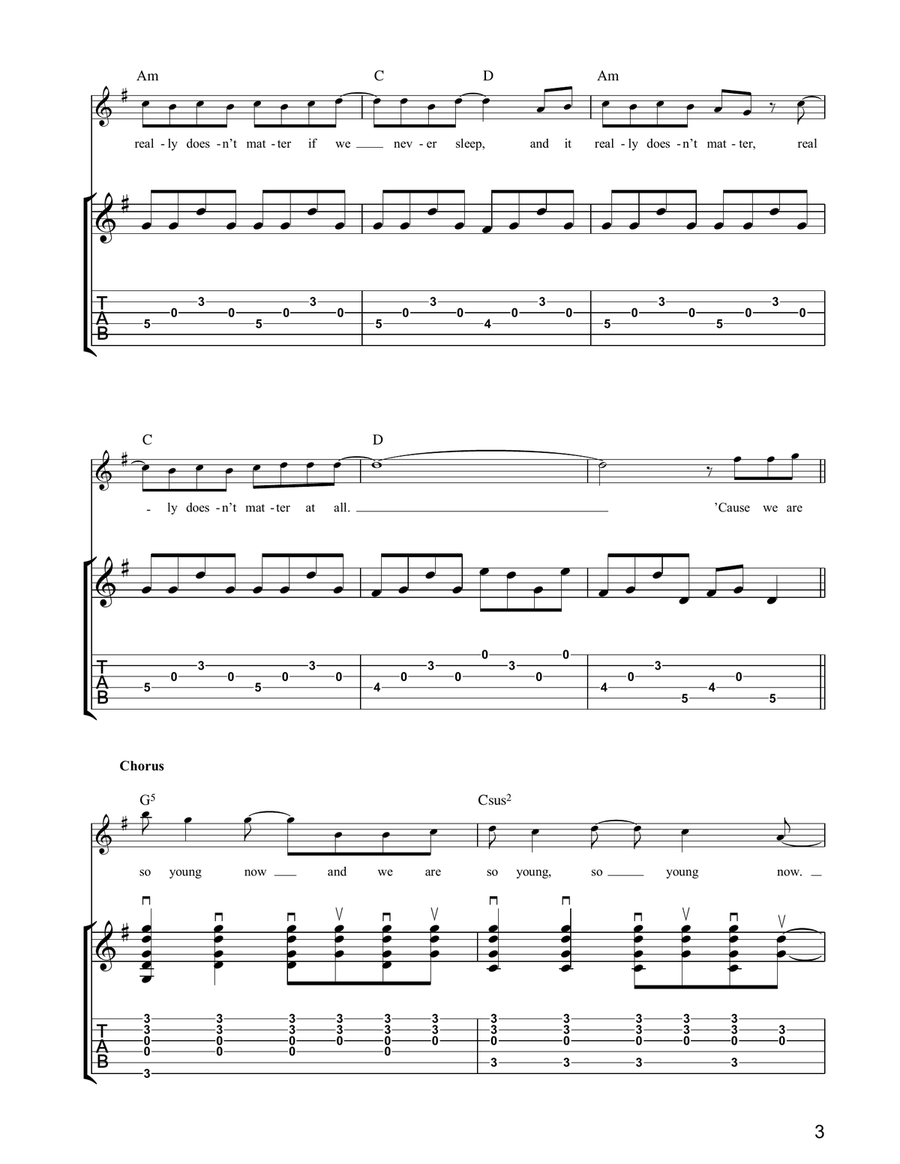 So Young So Young Acoustic Guitar scores gallery preview page 3