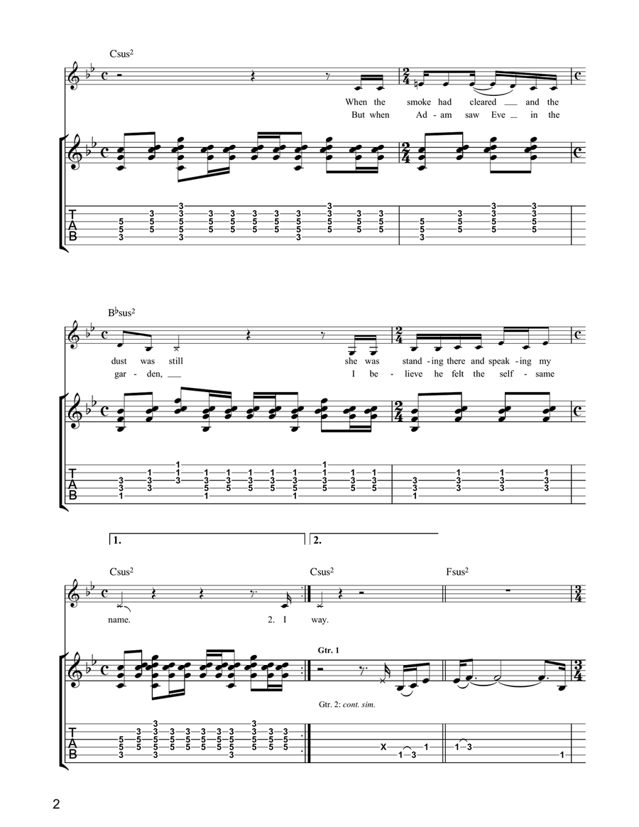 Prairie Wedding Prairie Wedding Guitar Tablature scores gallery preview page 2