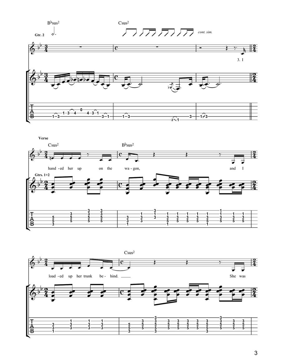 Prairie Wedding Prairie Wedding Guitar Tablature scores gallery preview page 3