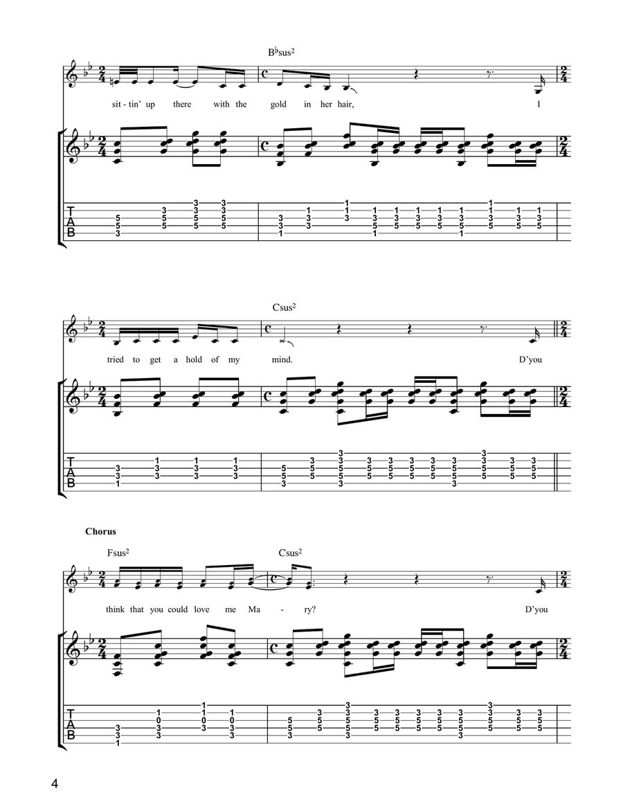 Prairie Wedding Prairie Wedding Guitar Tablature scores gallery preview page 4