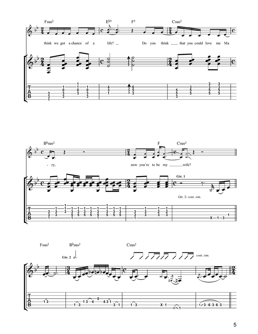 Prairie Wedding Prairie Wedding Guitar Tablature scores gallery preview page 5