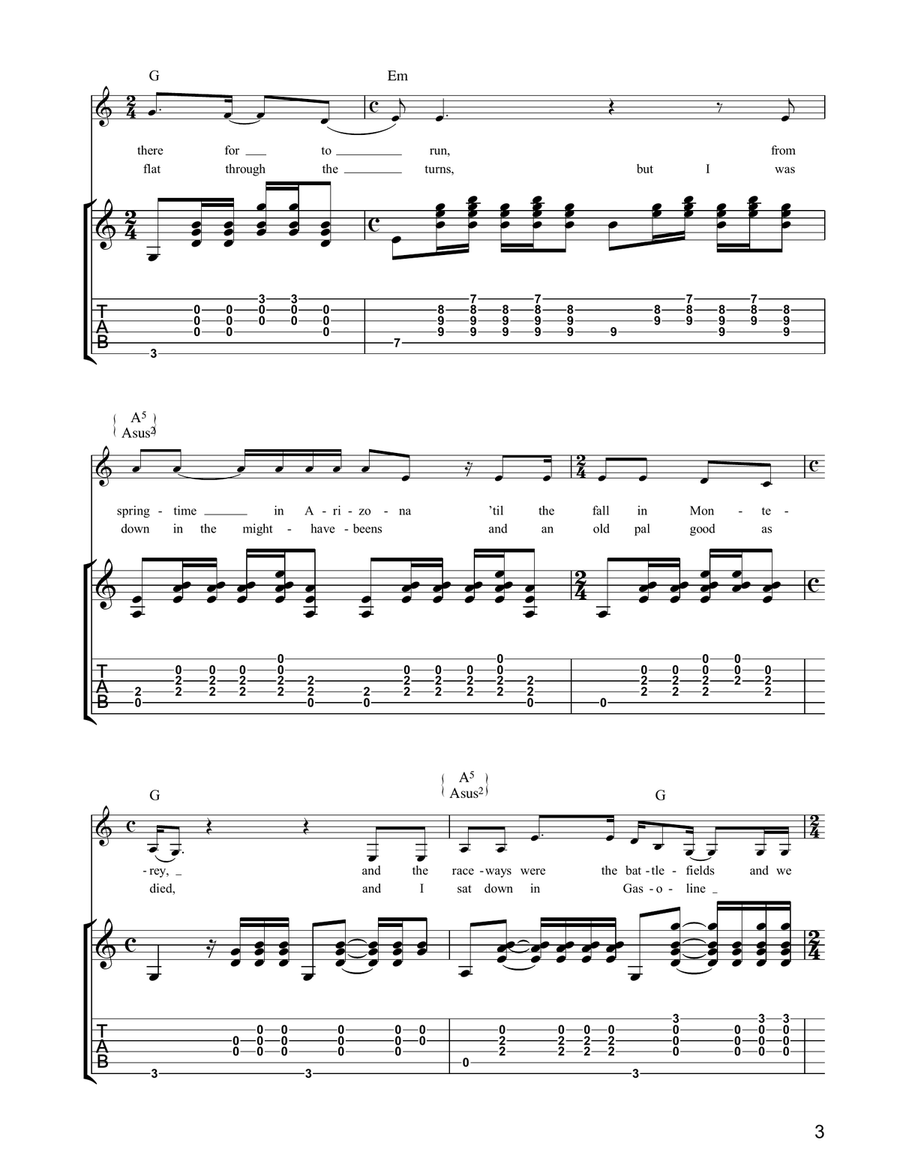 Speedway At Nazareth Speedway At Nazareth Acoustic Guitar scores gallery preview page 3