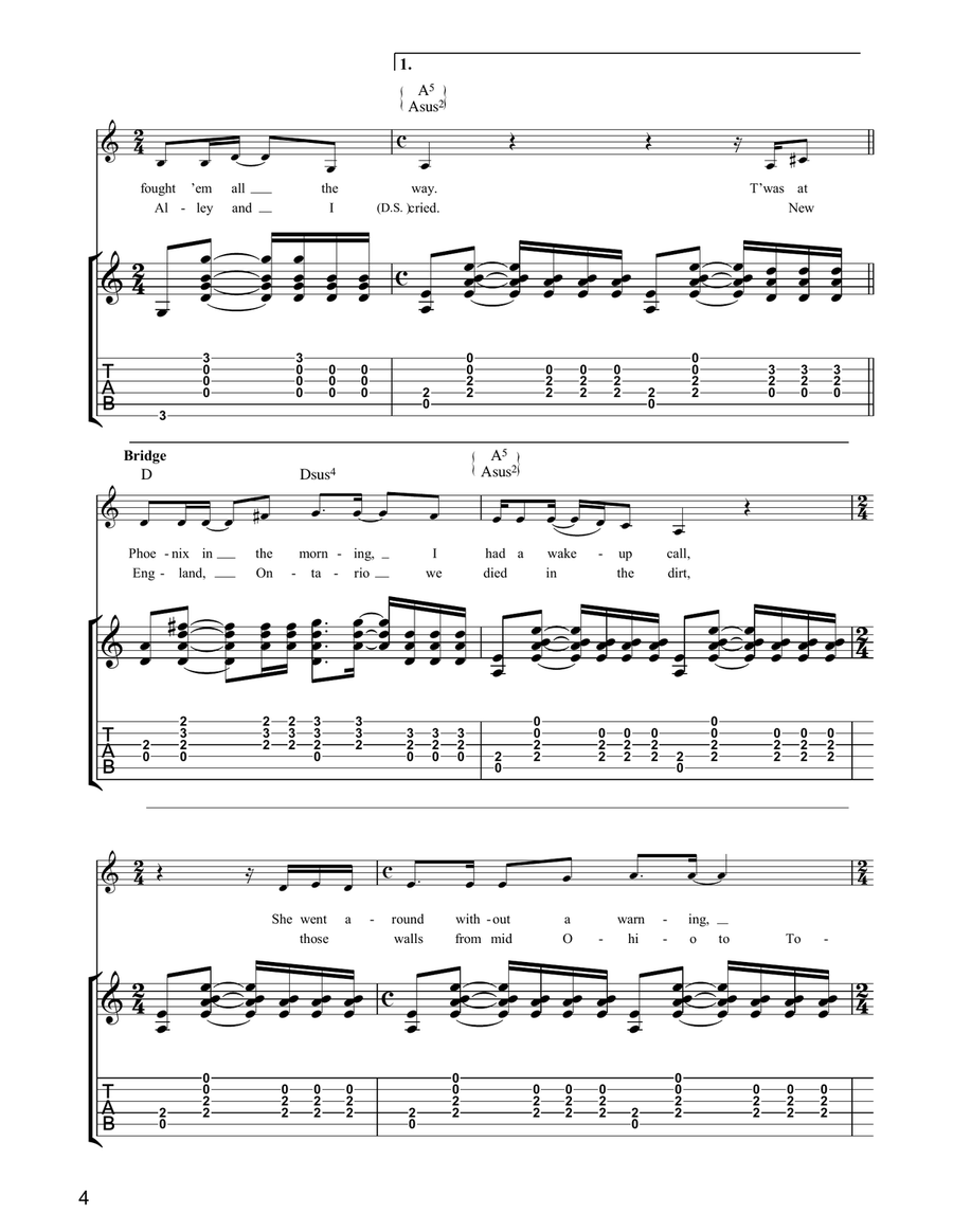 Speedway At Nazareth Speedway At Nazareth Acoustic Guitar scores gallery preview page 4