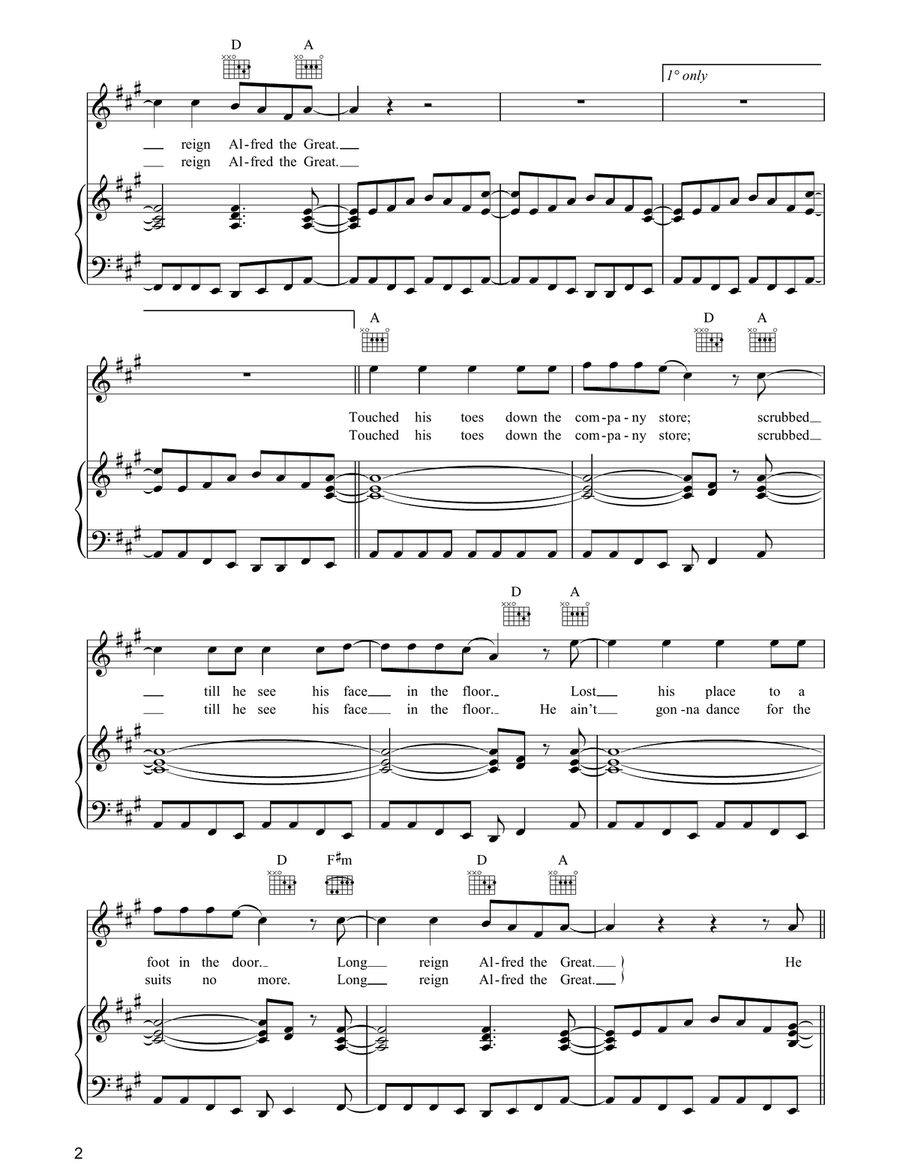 Alfred The Great Alfred The Great Piano, Vocal, Guitar scores gallery preview page 2