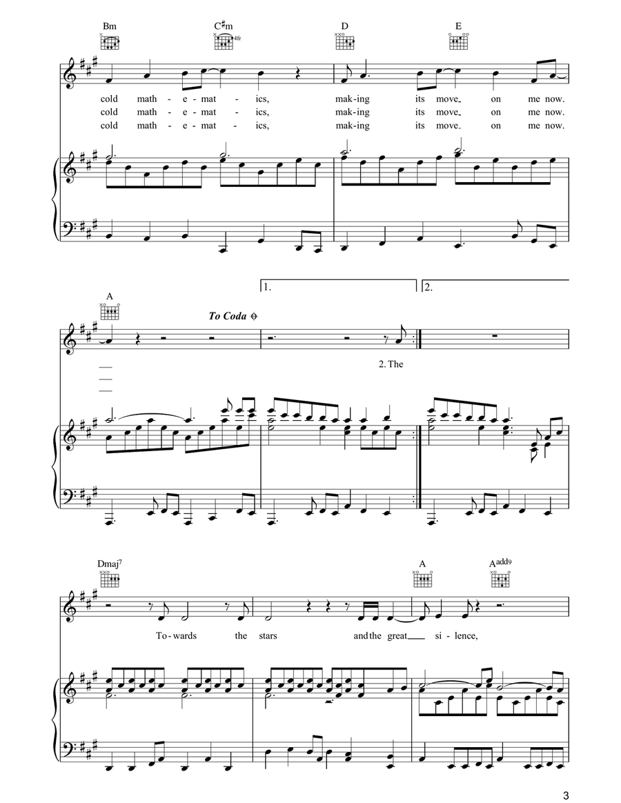 Mathematics Mathematics Piano, Vocal, Guitar scores gallery preview page 3