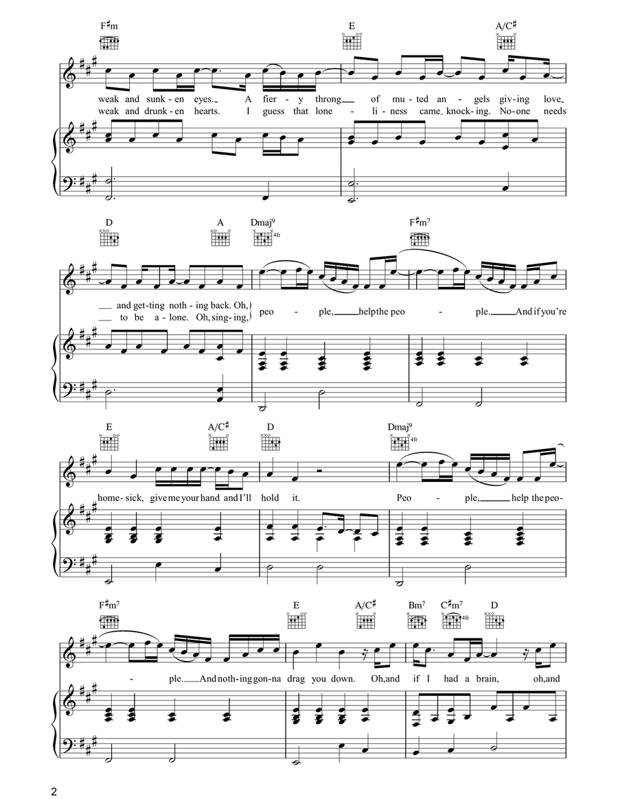 People Help The People People Help The People Piano, Vocal, Guitar scores gallery preview page 2