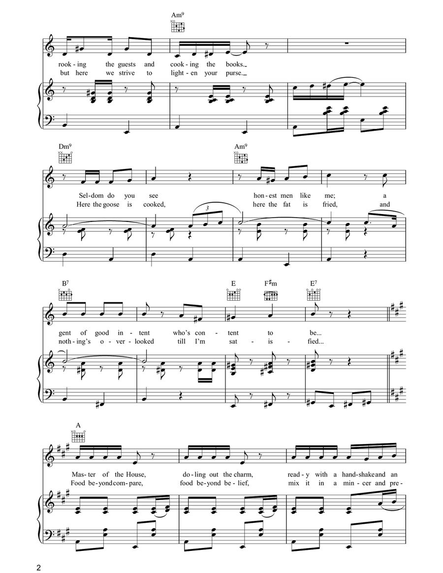 Master Of The House Master Of The House Piano, Vocal, Guitar scores gallery preview page 2