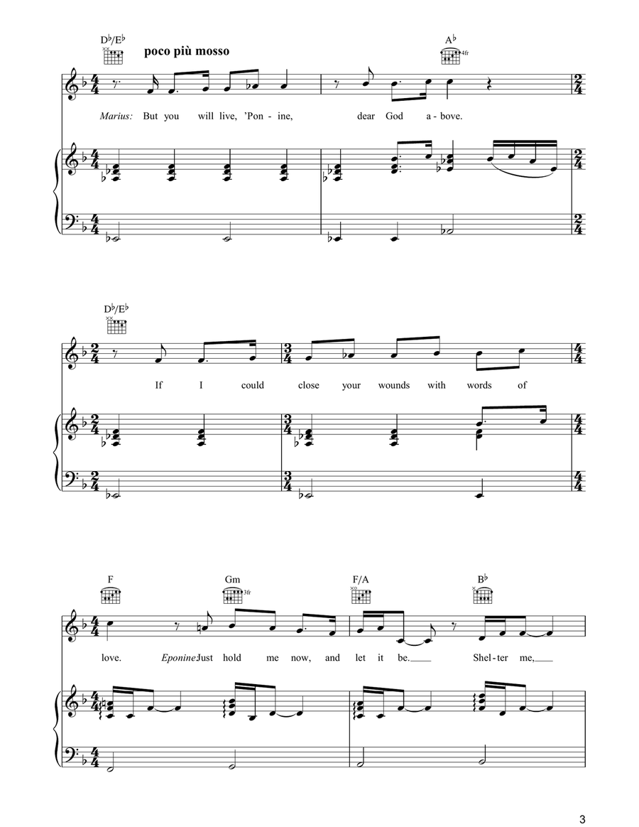 A Little Fall Of Rain A Little Fall Of Rain Piano, Vocal, Guitar scores gallery preview page 3