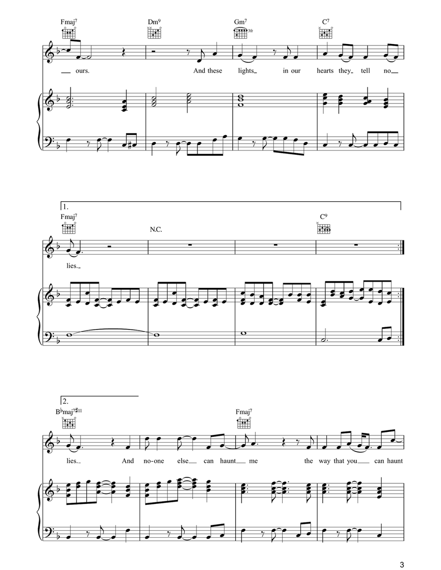 Tonight The Streets Are Ours Piano, Vocal, Guitar scores gallery preview page 3