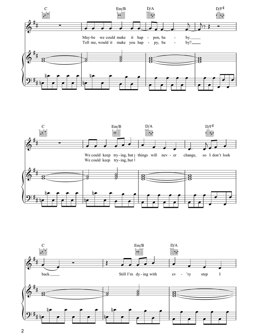 With Every Heartbeat With Every Heartbeat Piano, Vocal, Guitar scores gallery preview page 2