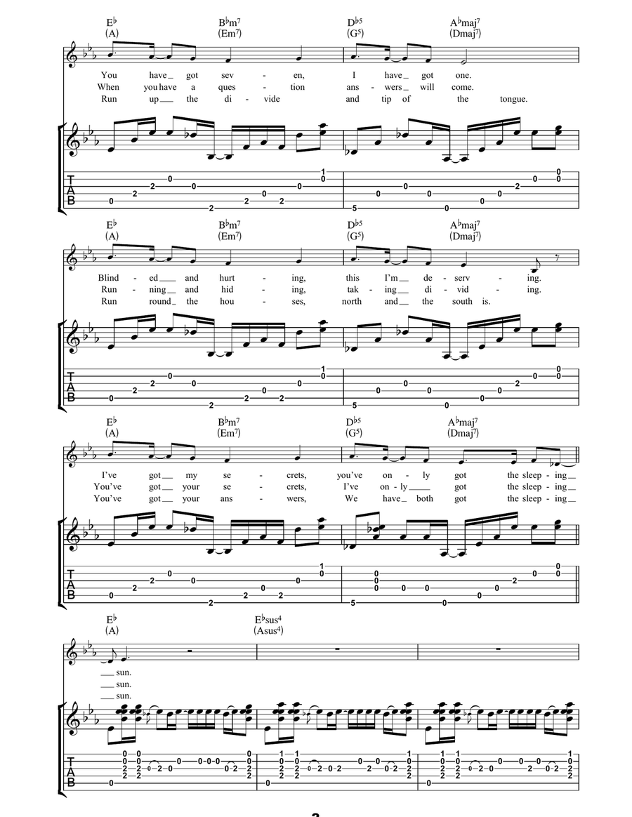 Sleeping Sun Sleeping Sun Acoustic Guitar scores gallery preview page 2