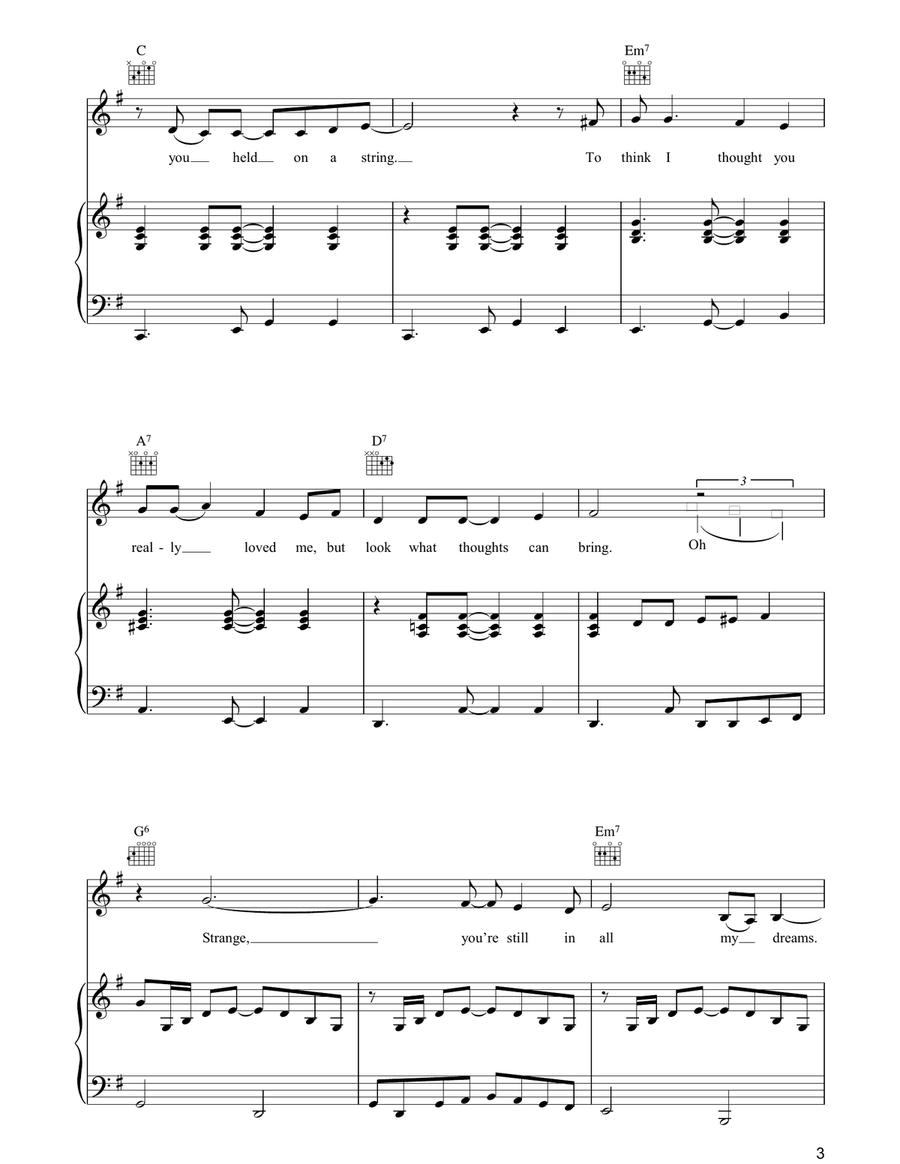 Strange Strange Piano, Vocal, Guitar scores gallery preview page 3