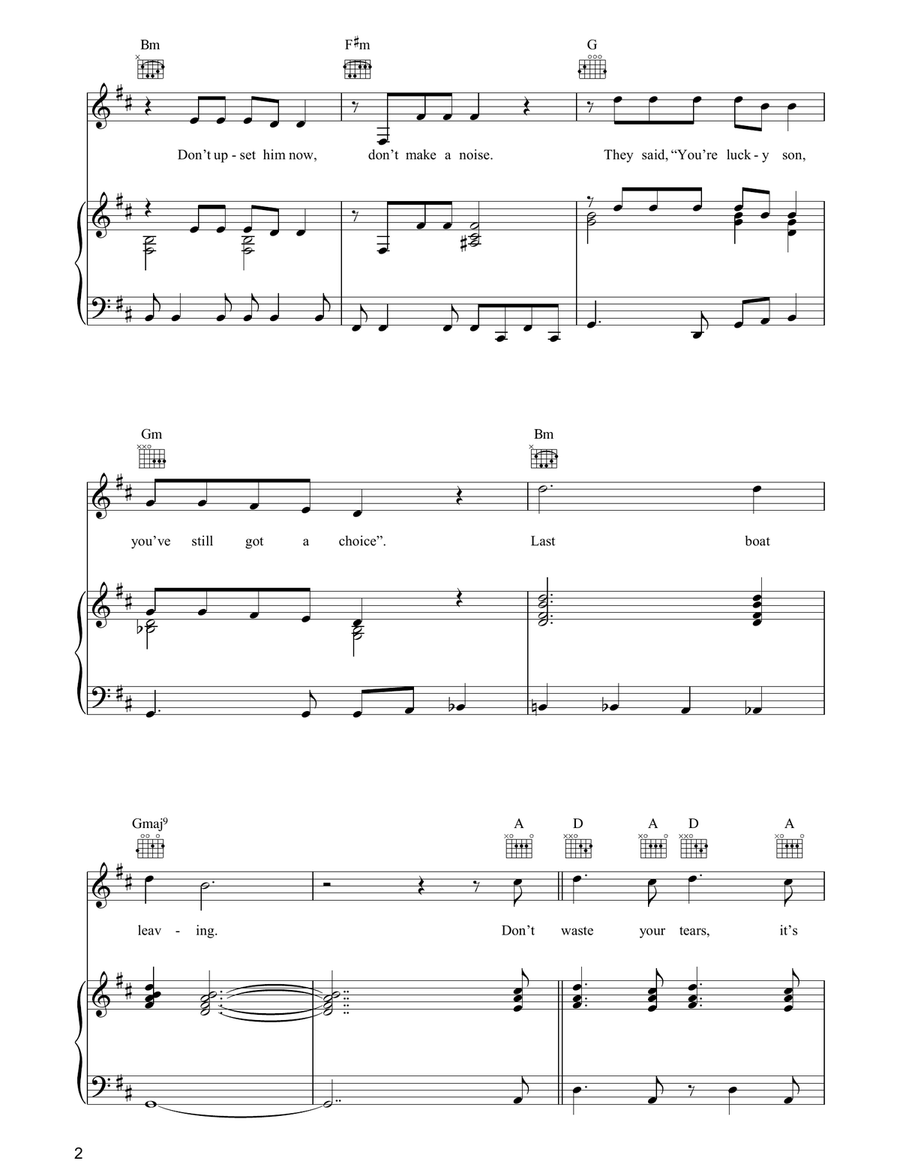 Last Boat Leaving Last Boat Leaving Piano, Vocal, Guitar scores gallery preview page 2