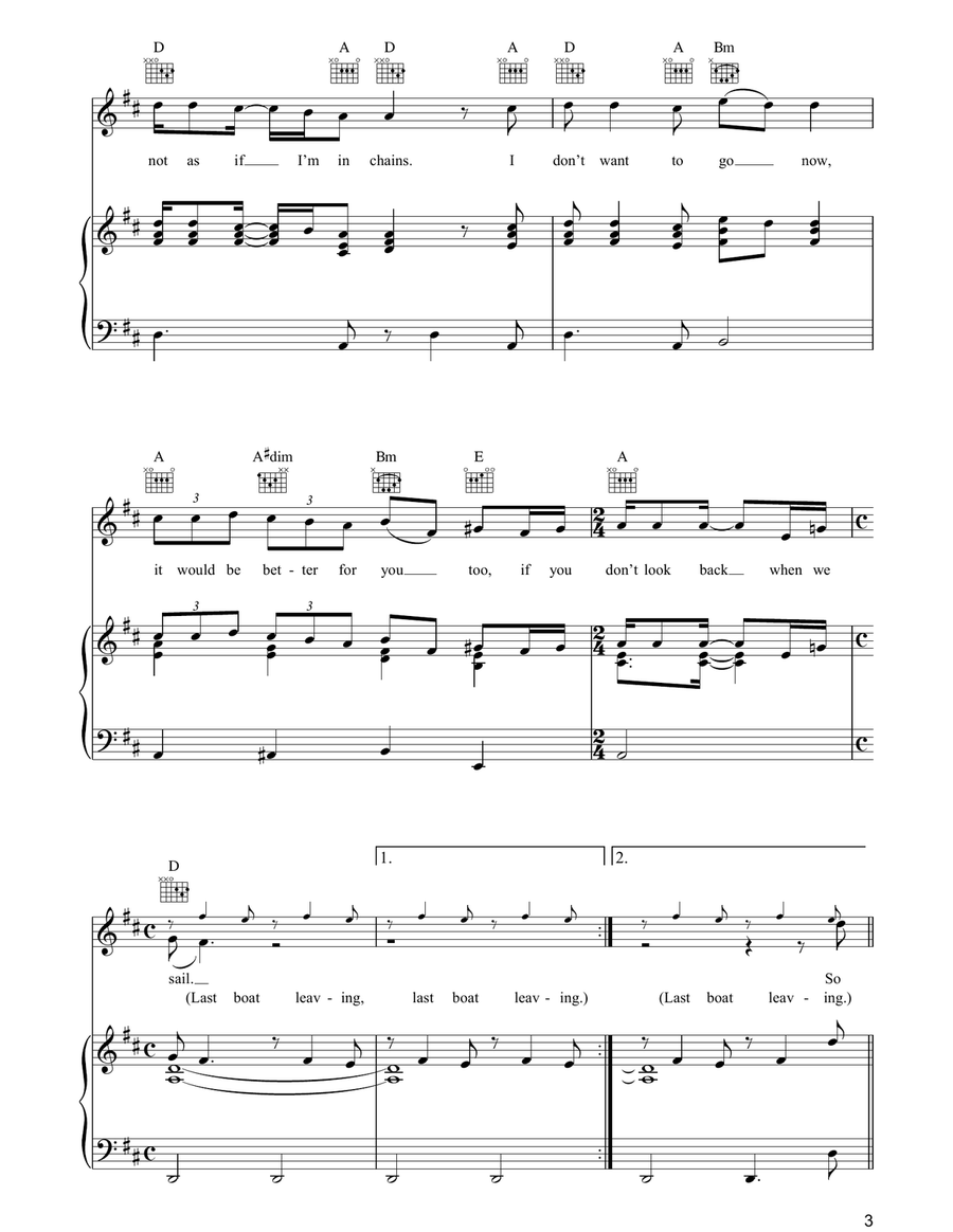 Last Boat Leaving Last Boat Leaving Piano, Vocal, Guitar scores gallery preview page 3