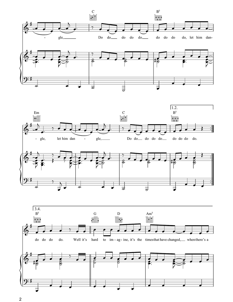 Let Him Dangle Let Him Dangle Piano, Vocal, Guitar scores gallery preview page 2