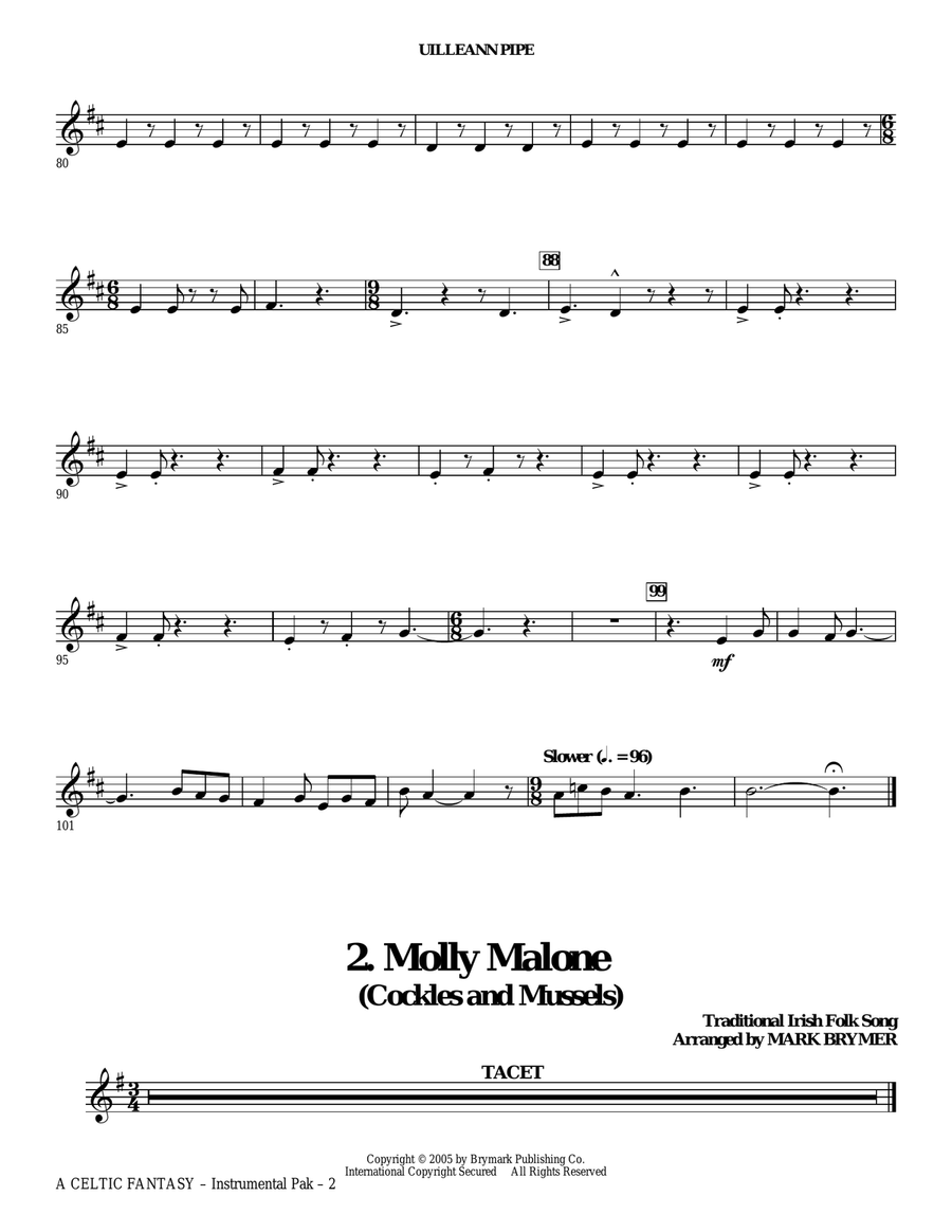 A Celtic Fantasy - Uilleann Pipe/Scottish D Pipes Choir scores gallery preview page 2