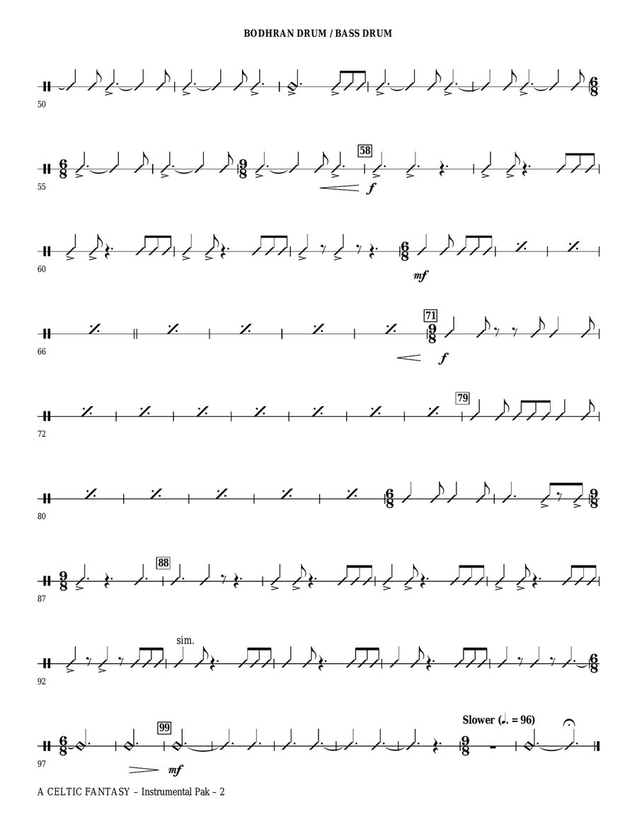 A Celtic Fantasy - Bodhran Drum/Bass Drum Choir scores gallery preview page 2