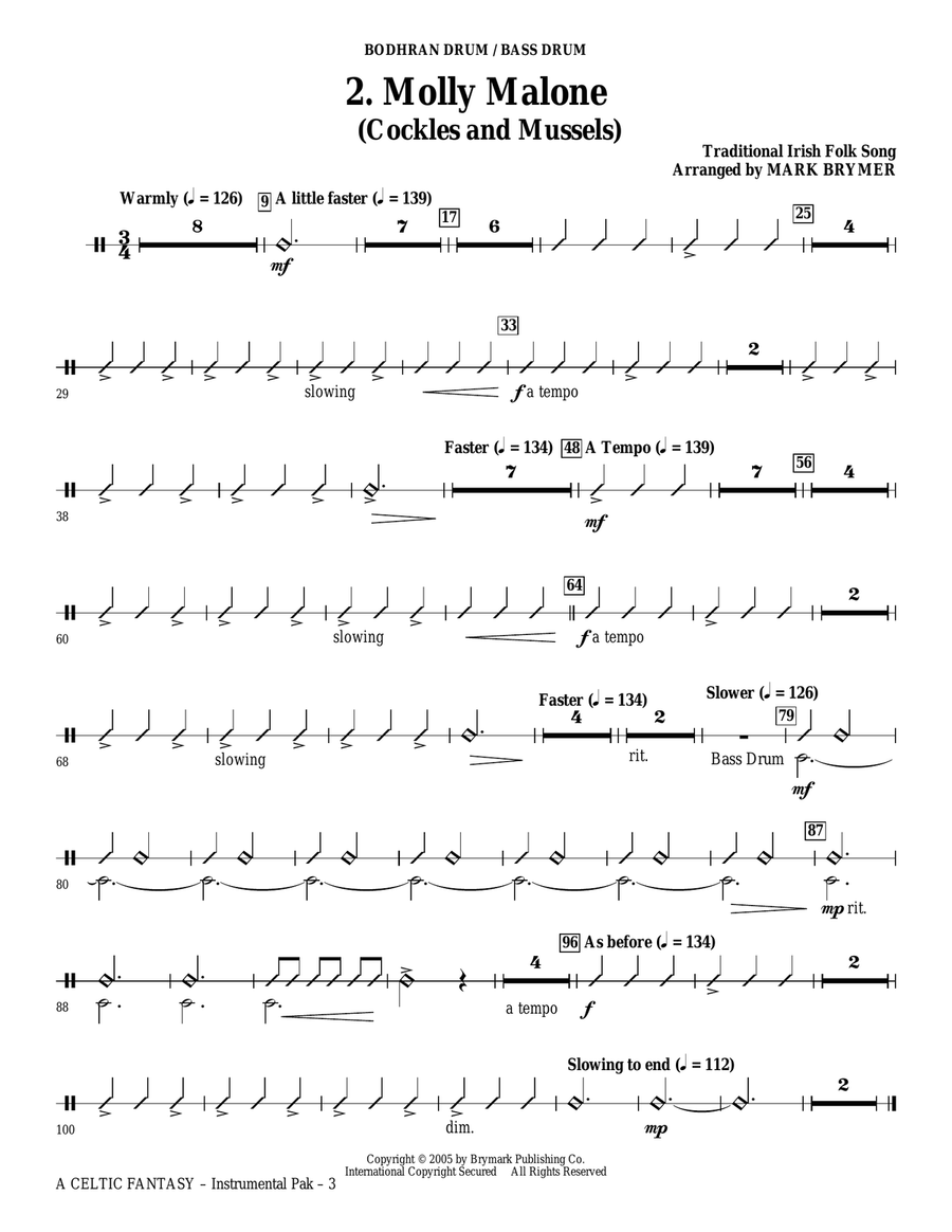 A Celtic Fantasy - Bodhran Drum/Bass Drum Choir scores gallery preview page 3