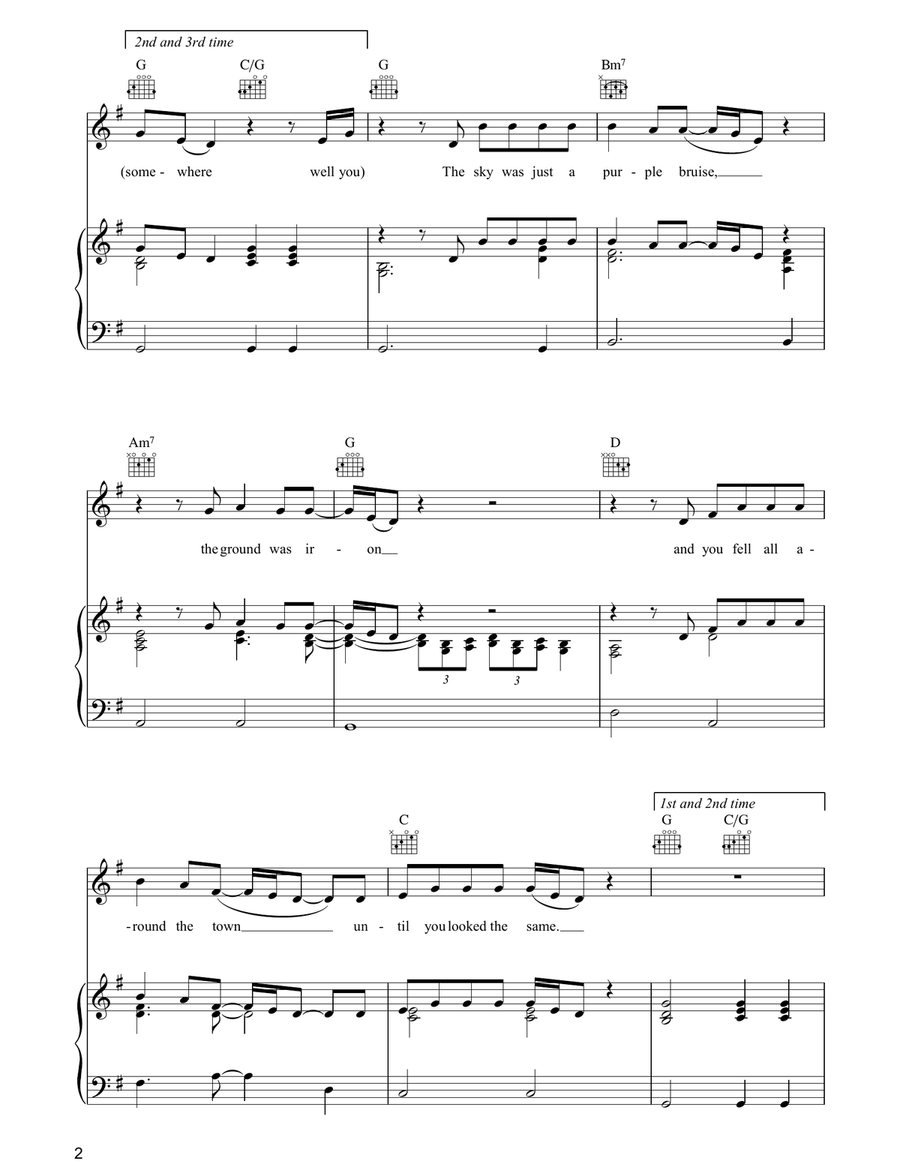 Deep Dark Truthful Mirror Piano, Vocal, Guitar scores gallery preview page 2