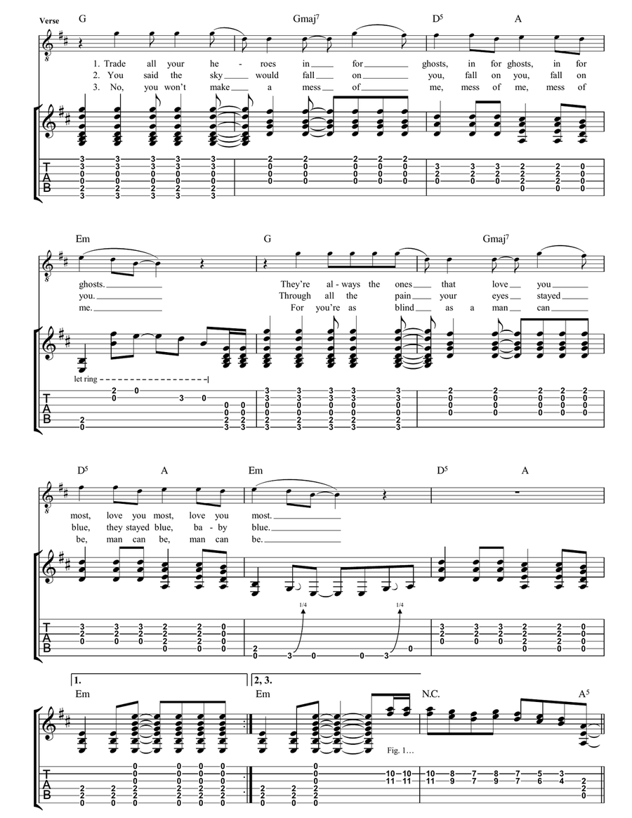 Your Love Alone Is Not Enough Guitar Tablature scores gallery preview page 2