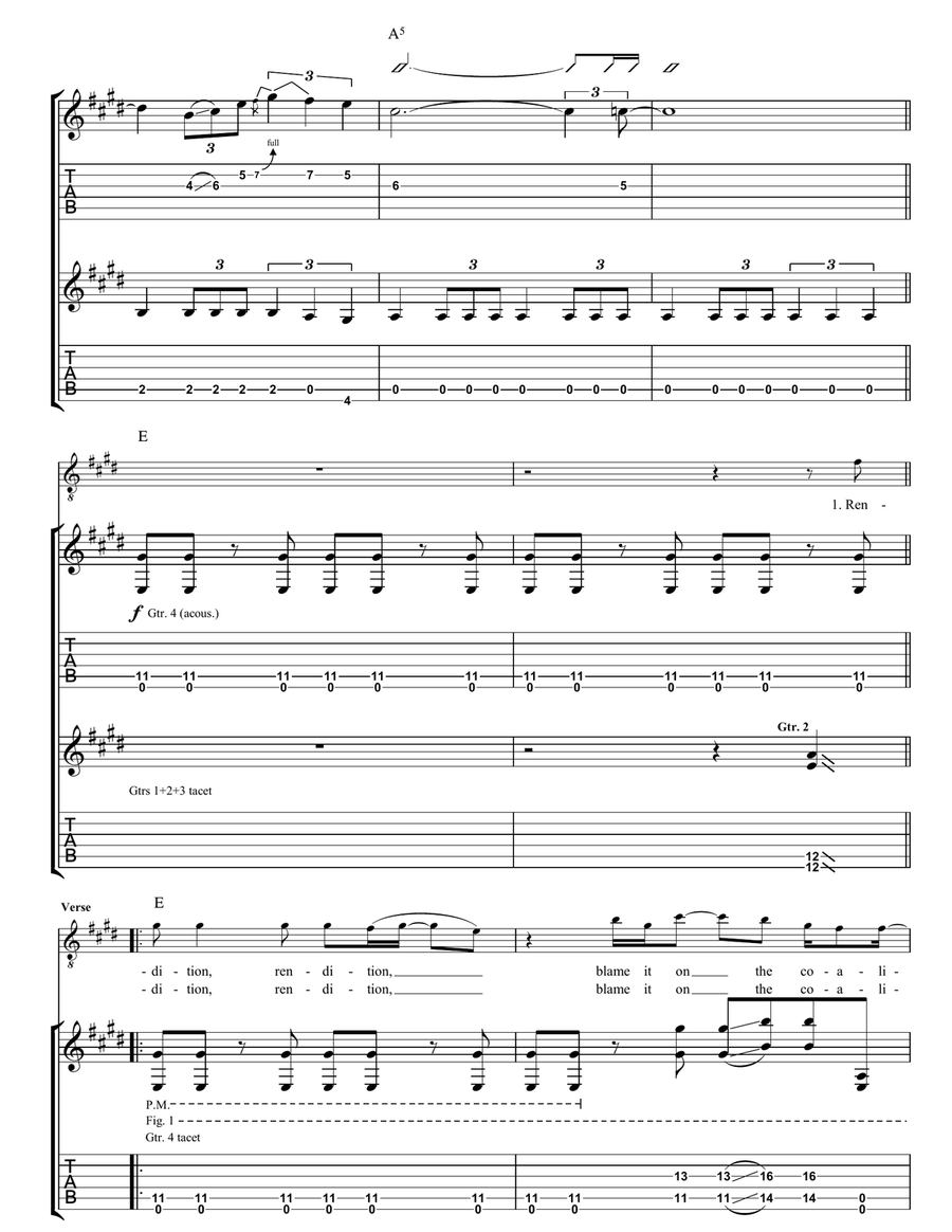 Rendition Rendition Guitar Tablature scores gallery preview page 2