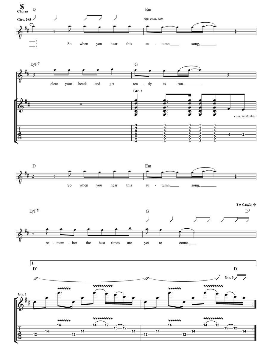 Autumnsong Autumnsong Guitar Tablature scores gallery preview page 3