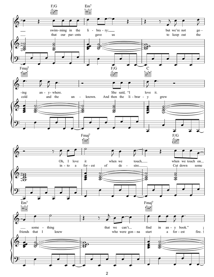 In The Library In The Library Piano, Vocal, Guitar scores gallery preview page 2