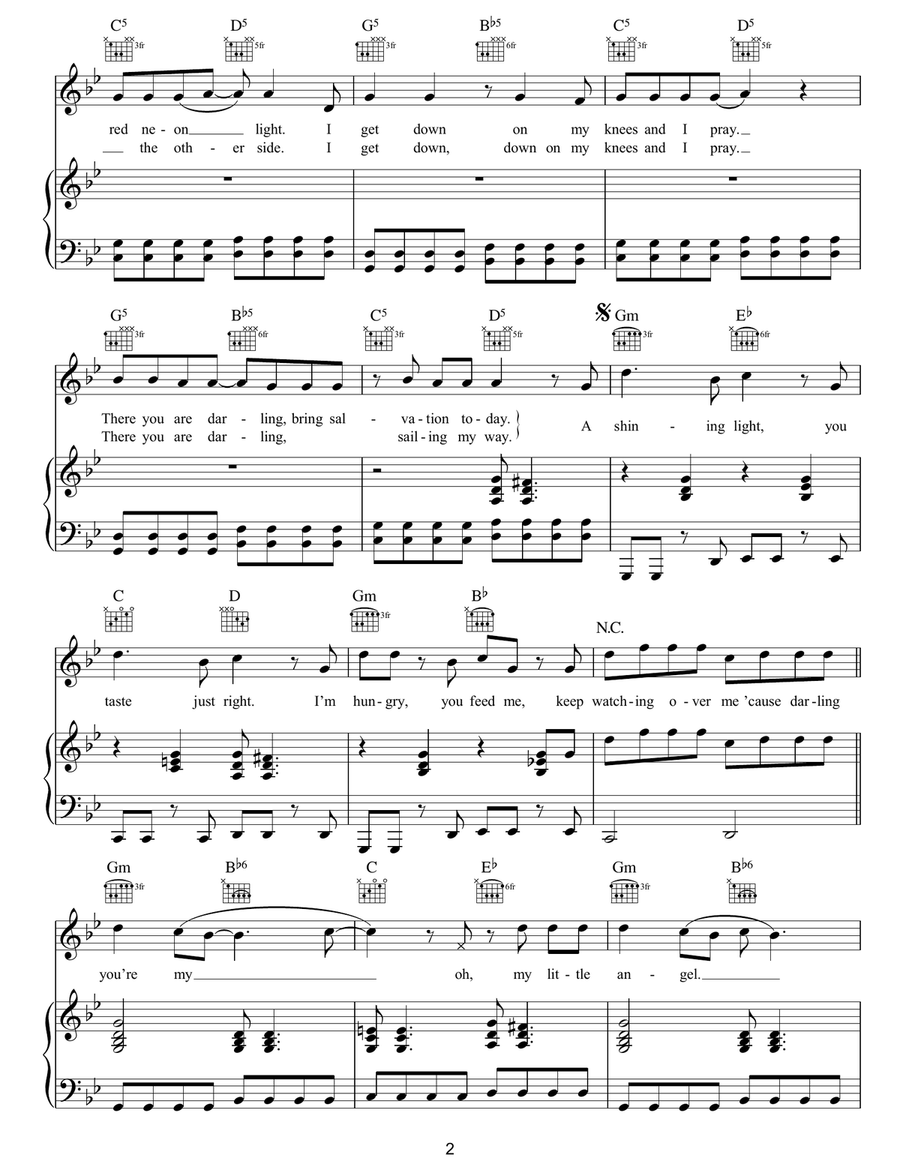 Little Angel Piano, Vocal, Guitar scores gallery preview page 2