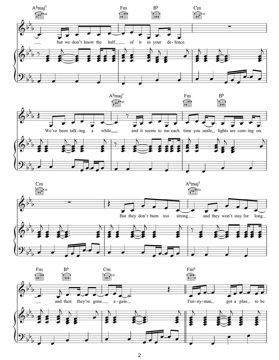 Funnyman Funnyman Piano, Vocal, Guitar scores gallery preview page 2