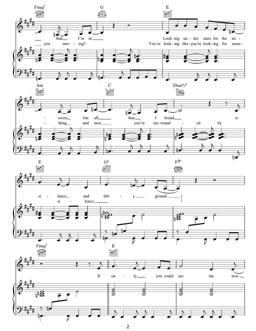 If Only Piano, Vocal, Guitar scores gallery preview page 2