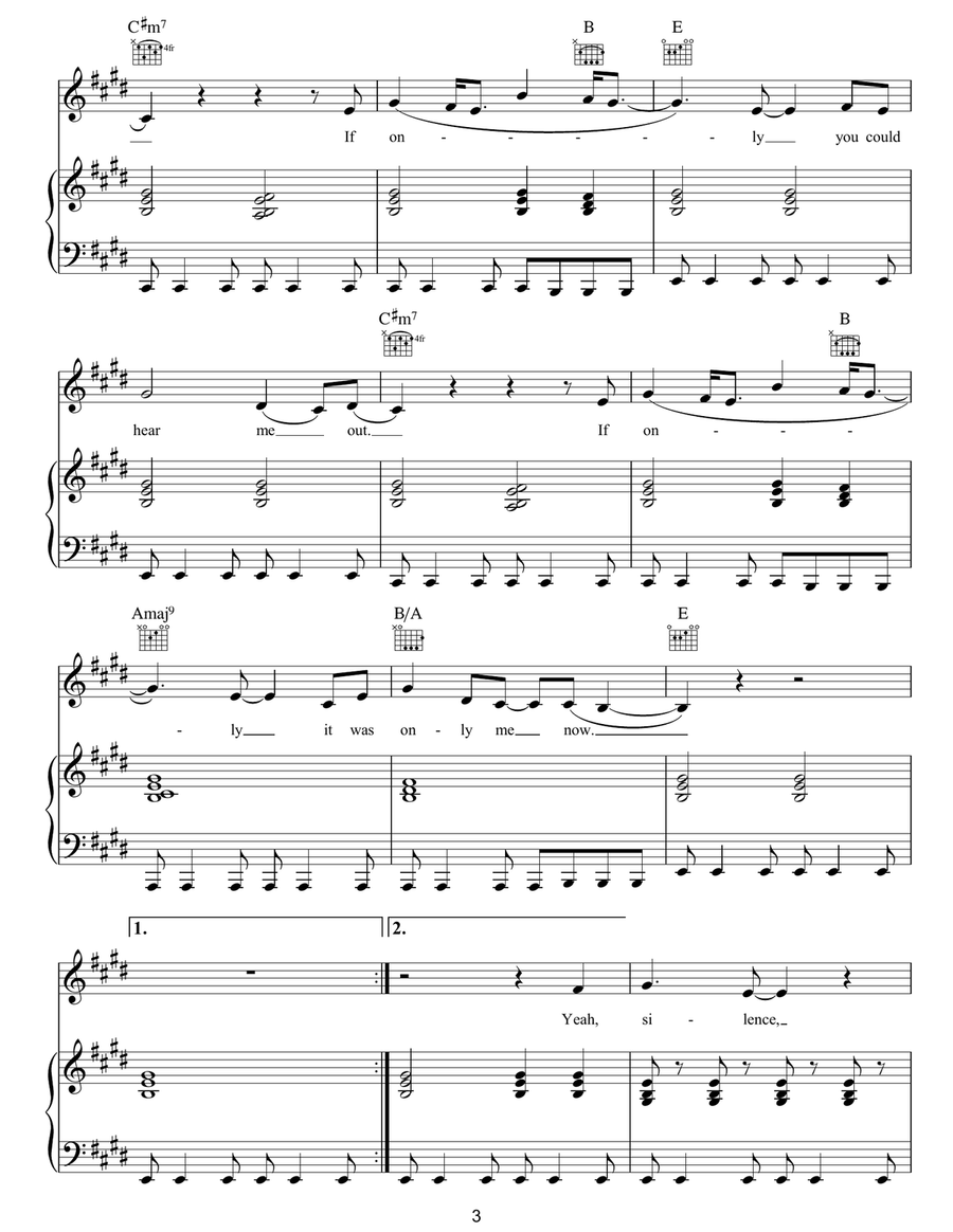 If Only Piano, Vocal, Guitar scores gallery preview page 3