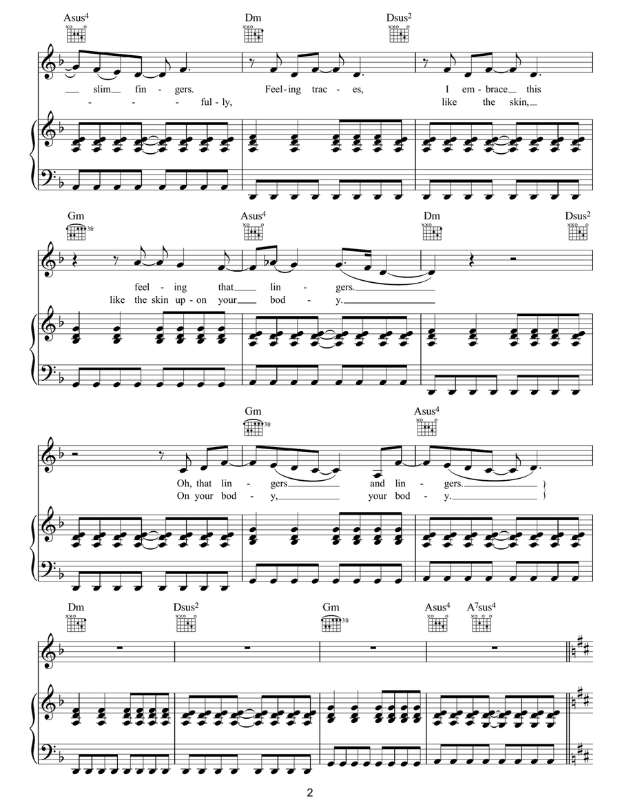 Little Favours Little Favours Piano, Vocal, Guitar scores gallery preview page 2