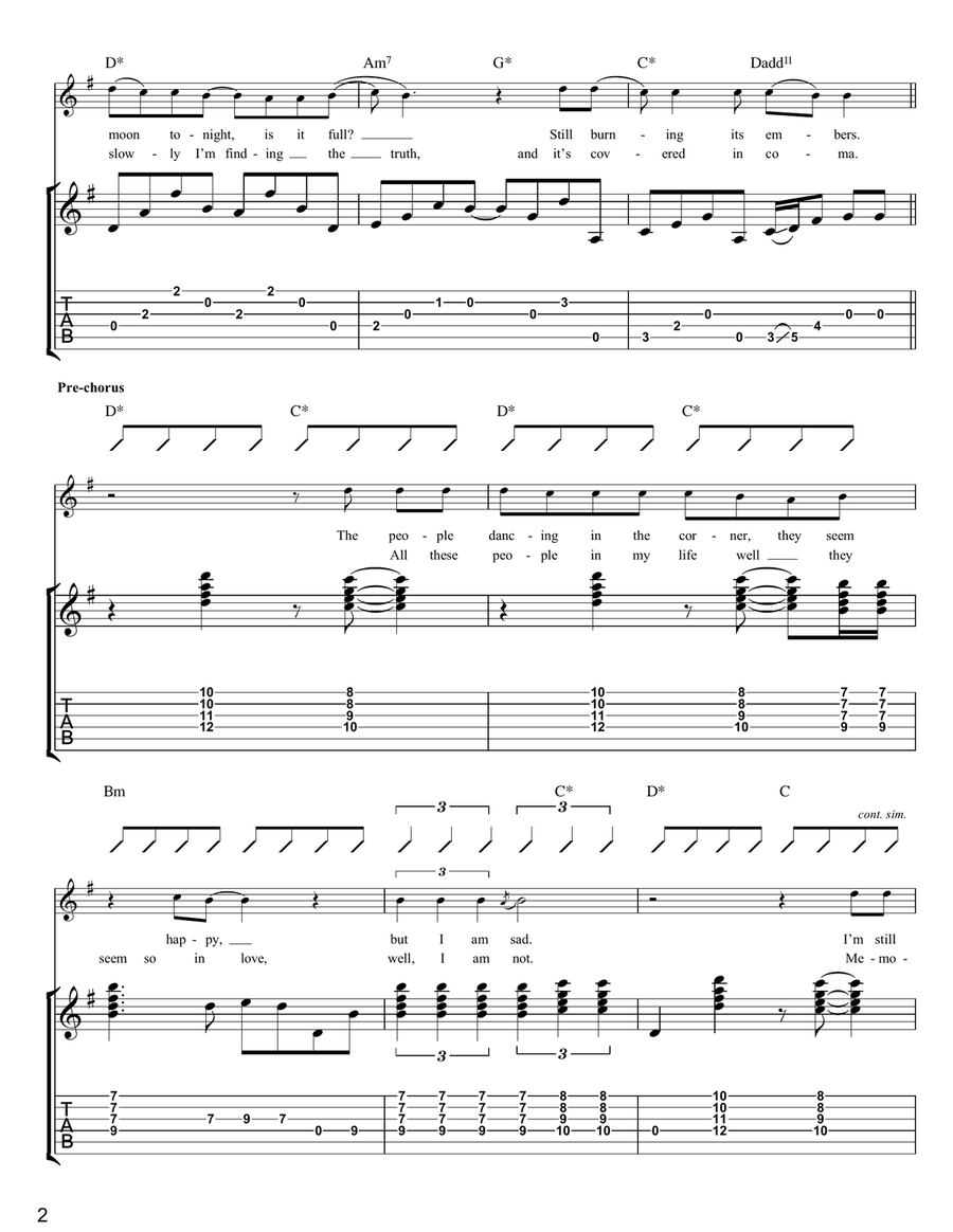 Anybody Wanna Take Me Home Guitar Tablature scores gallery preview page 2