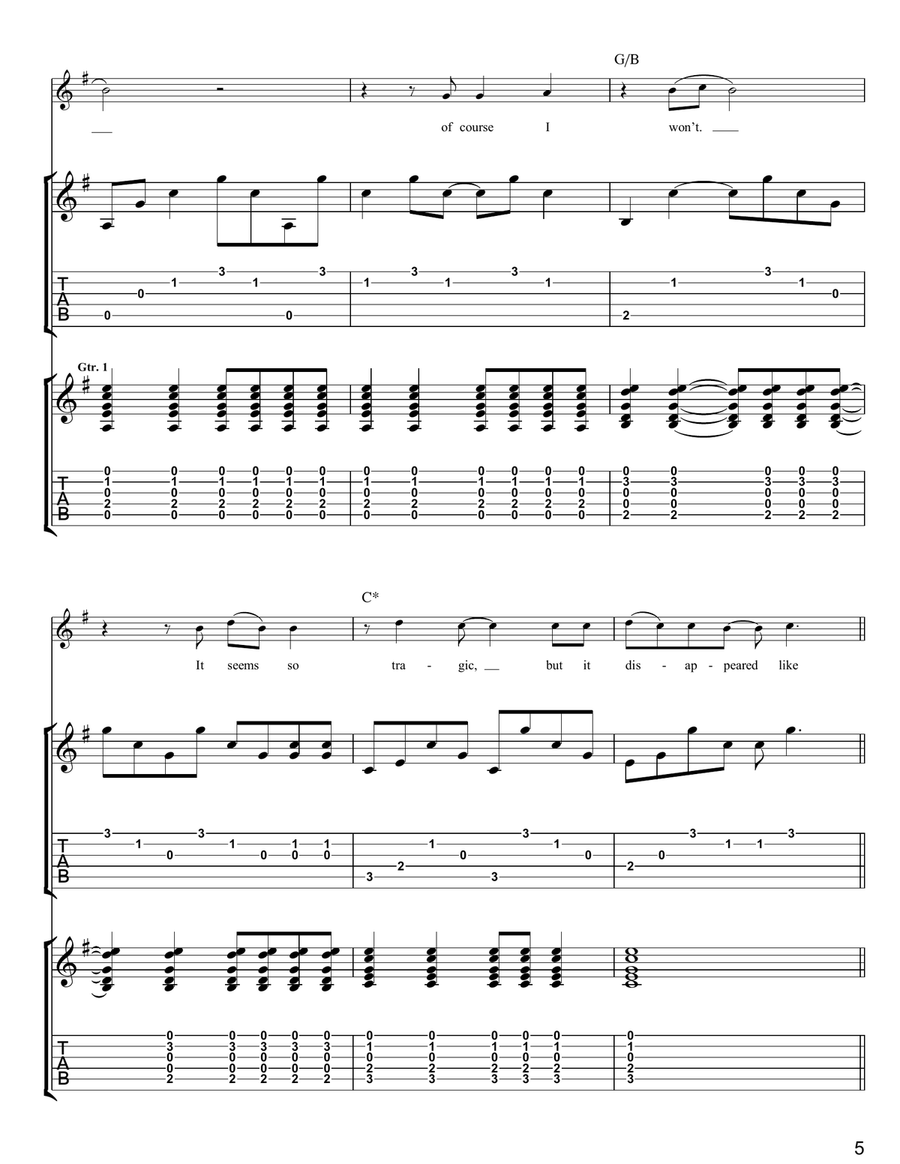 Anybody Wanna Take Me Home Guitar Tablature scores gallery preview page 5