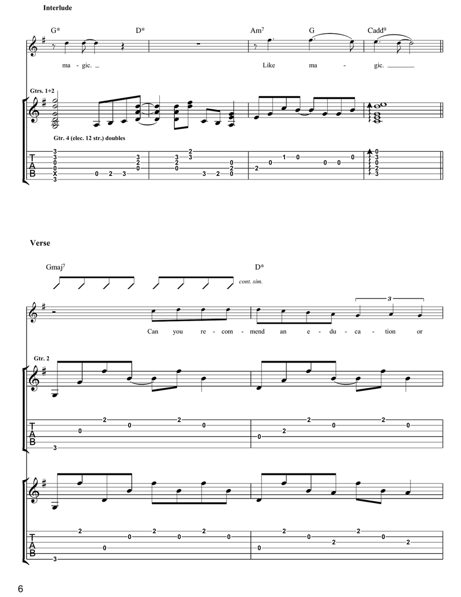 Anybody Wanna Take Me Home Guitar Tablature scores gallery preview page 6