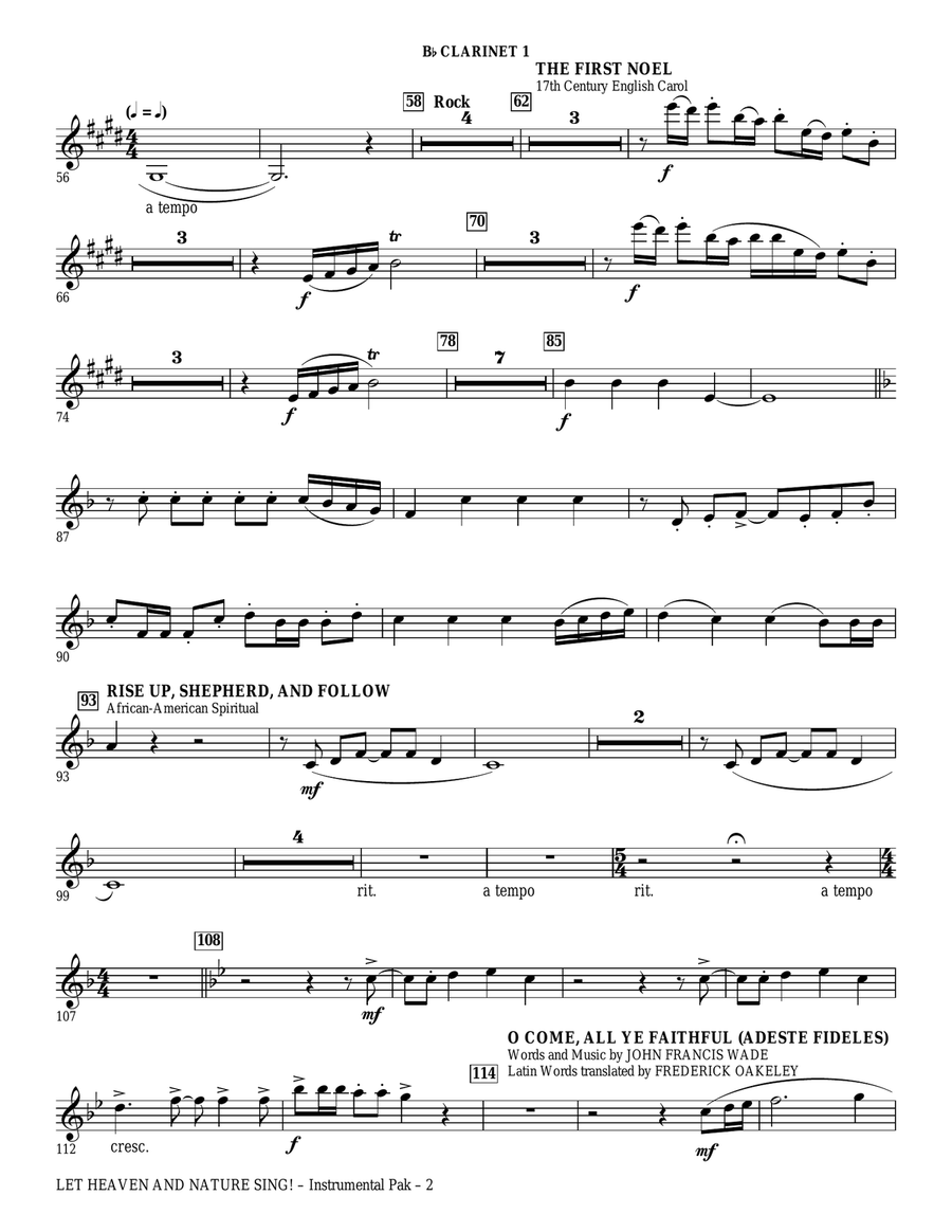 Let Heaven And Nature Sing! - Bb Clarinet 1 Choir scores gallery preview page 2