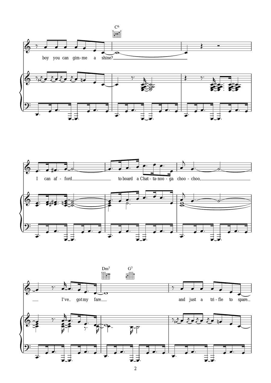 Chattanooga Choo Choo Chattanooga Choo Choo Piano, Vocal, Guitar scores gallery preview page 2