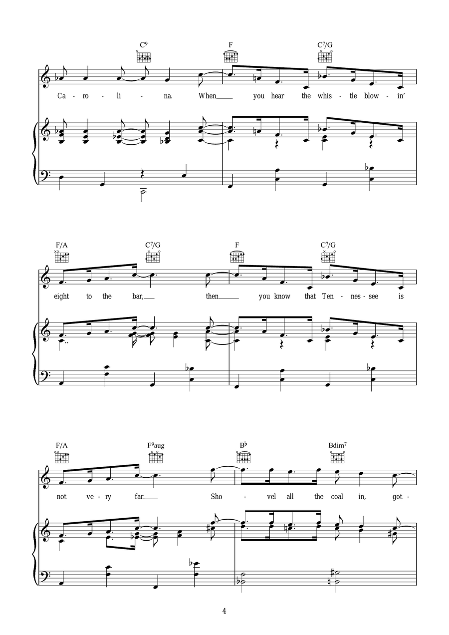 Chattanooga Choo Choo Chattanooga Choo Choo Piano, Vocal, Guitar scores gallery preview page 4