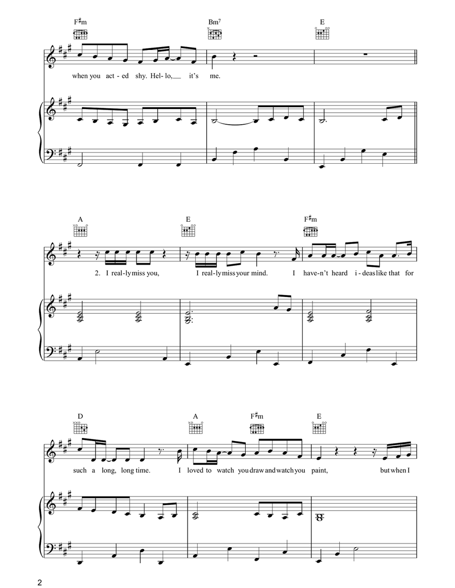Hello It's Me Hello It's Me Piano, Vocal, Guitar scores gallery preview page 2