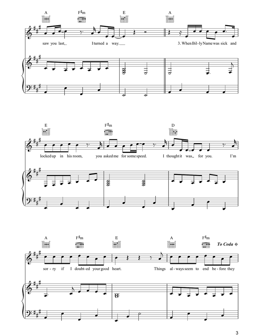 Hello It's Me Hello It's Me Piano, Vocal, Guitar scores gallery preview page 3