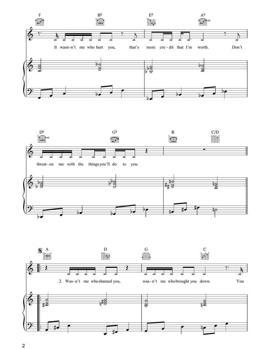 It Wasn't Me It Wasn't Me Piano, Vocal, Guitar scores gallery preview page 2