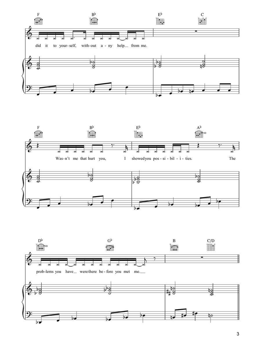 It Wasn't Me It Wasn't Me Piano, Vocal, Guitar scores gallery preview page 3