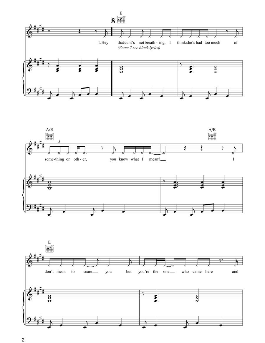 Street Hassle II Street Hassle II Piano, Vocal, Guitar scores gallery preview page 2