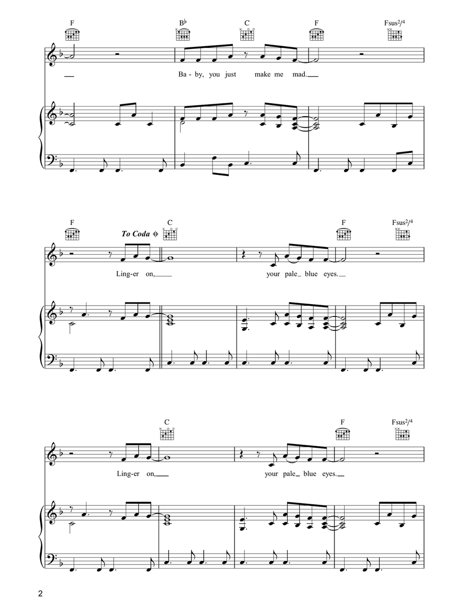 Pale Blue Eyes Pale Blue Eyes Piano, Vocal, Guitar scores gallery preview page 2